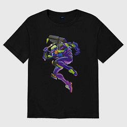 Футболка оверсайз мужская Био-робот евангелион 01, цвет: черный