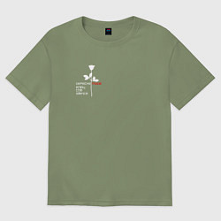 Футболка оверсайз мужская Depeche Mode - Enjoy The Silence красная роза, цвет: авокадо