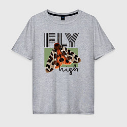 Футболка оверсайз мужская Fly high moth, цвет: меланж