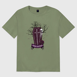 Футболка оверсайз мужская Never better, цвет: авокадо