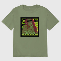 Футболка оверсайз мужская Brash anime girl, цвет: авокадо