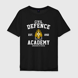 Футболка оверсайз мужская АГЗ - Академия Гражданской Защиты МЧС России, цвет: черный