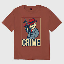 Футболка оверсайз мужская Vault crime, цвет: кирпичный