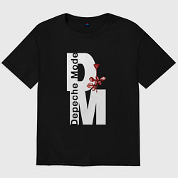 Футболка оверсайз мужская Depeche Mode - Rose Violator mode, цвет: черный