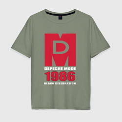 Футболка оверсайз мужская Depeche Mode - Black Celebration album merch, цвет: авокадо