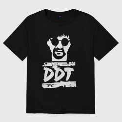 Футболка оверсайз мужская DDT - Юрий Шевчук, цвет: черный