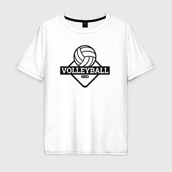 Футболка оверсайз мужская Volleyball club, цвет: белый