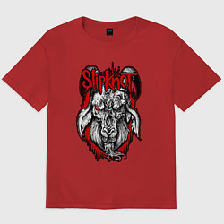 Футболка оверсайз мужская Slipknot - rotten goat, цвет: красный