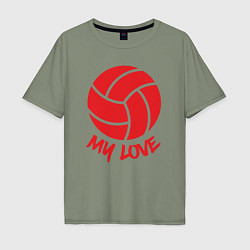 Футболка оверсайз мужская Volleyball my love, цвет: авокадо