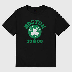 Футболка оверсайз мужская Boston Celtics 1986, цвет: черный