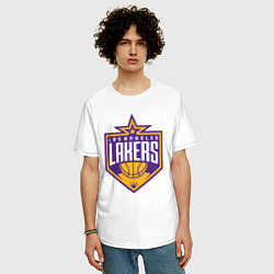 Футболка оверсайз мужская Los Angelas Lakers star, цвет: белый — фото 2