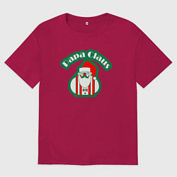 Футболка оверсайз мужская Papa Santa Claus, цвет: маджента