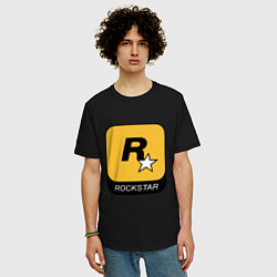 Футболка оверсайз мужская Rockstar, цвет: черный — фото 2