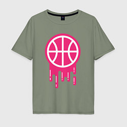 Мужская футболка оверсайз Pink basketball