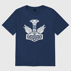 Футболка оверсайз мужская Молот Тора, цвет: тёмно-синий