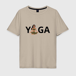 Мужская футболка оверсайз Йога - девушка
