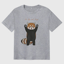 Футболка оверсайз мужская Im big and scary красная панда, цвет: меланж