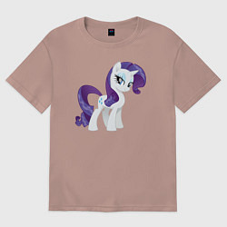 Футболка оверсайз мужская Рарити из My Little Pony в кино, цвет: пыльно-розовый