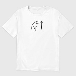 Футболка оверсайз мужская Просто во мем, цвет: белый