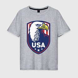 Футболка оверсайз мужская Орёл США, цвет: меланж