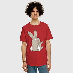 Футболка оверсайз мужская Funny bunny, цвет: красный — фото 2
