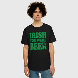Футболка оверсайз мужская Irish you were beer, цвет: черный — фото 2