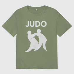 Футболка оверсайз мужская Warriors judo, цвет: авокадо