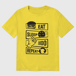 Футболка оверсайз мужская Judo day, цвет: желтый