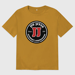 Футболка оверсайз мужская Гурман джиу-джитсу, цвет: горчичный