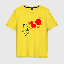 Футболка оверсайз мужская Человечек Lo, цвет: желтый