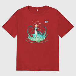 Футболка оверсайз мужская Джинн Гуннхильдр из Геншин Импакт, цвет: красный