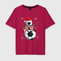 Мужская футболка оверсайз Soccer snowman