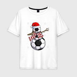 Мужская футболка оверсайз Soccer snowman