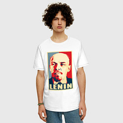 Футболка оверсайз мужская Владимир Ильич Ленин, цвет: белый — фото 2