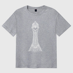 Футболка оверсайз мужская Индейка удивилась, цвет: меланж