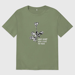 Футболка оверсайз мужская Depeche Mode - Hide what you have to hide, цвет: авокадо