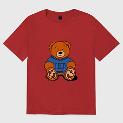 Футболка оверсайз мужская Плюшевый мишка из СССР, цвет: красный