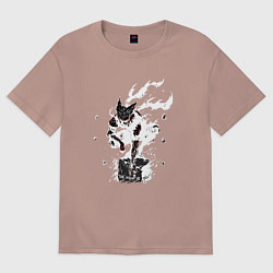 Футболка оверсайз мужская Гароу на камне, цвет: пыльно-розовый