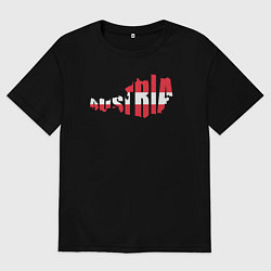Футболка оверсайз мужская Карта Австрии, цвет: черный