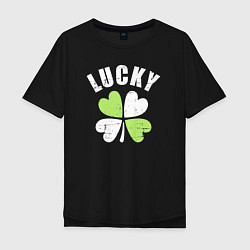 Футболка оверсайз мужская Lucky day, цвет: черный