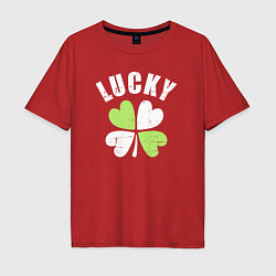 Футболка оверсайз мужская Lucky day, цвет: красный