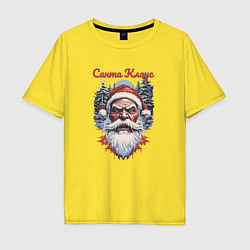 Футболка оверсайз мужская Безумный Санта, цвет: желтый