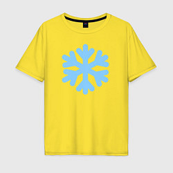 Футболка оверсайз мужская Голубая снежинка, цвет: желтый