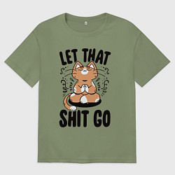 Мужская футболка оверсайз Buddha cat