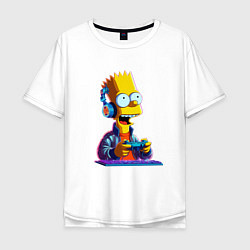 Футболка оверсайз мужская Bart is an avid gamer, цвет: белый