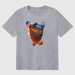 Футболка оверсайз мужская Album Invincible Shield - Judas Priest, цвет: меланж