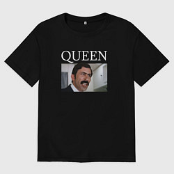 Футболка оверсайз мужская Queen - Mimino мем, цвет: черный