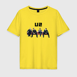 Футболка оверсайз мужская U2 - A band, цвет: желтый