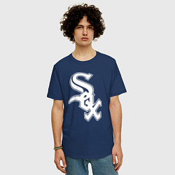 Футболка оверсайз мужская Chicago white sox - baseball, цвет: тёмно-синий — фото 2