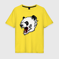 Футболка оверсайз мужская Оскал панды, цвет: желтый